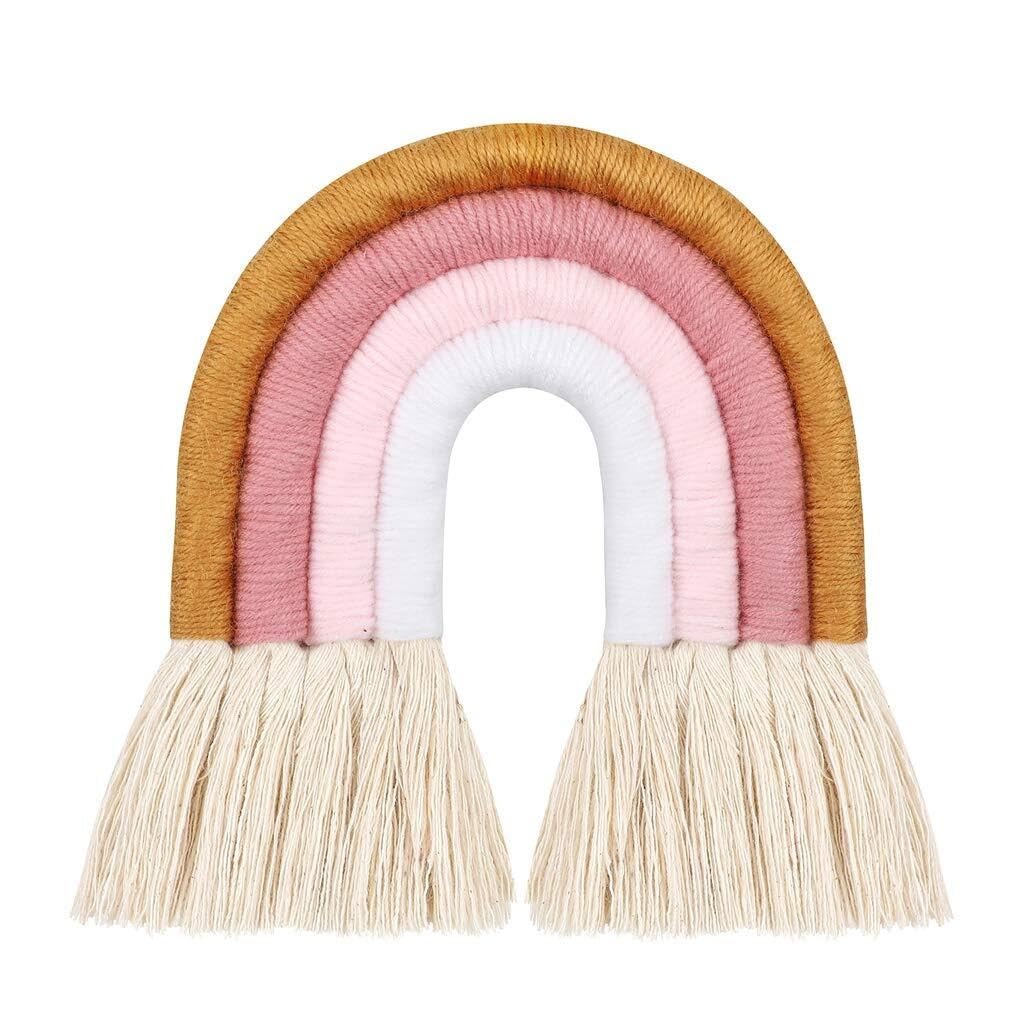 4B030 Rainbow Dream Catcher Macrame Wall Decor Kids Bedroom Cotton Wall Decor(4B030)