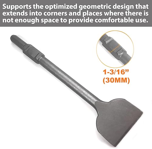 Miniatura 4 de Azulejo de 4 pulgadas de ancho y cincel Thinset para martillos de demolición, construcción de acero aleado, cincel de extracción de 4 x 16 pulgadas,