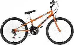 Bicicleta de Passeio Ultra Bikes Esporte Rebaixada Aro 24 Reforçada Freio V-Brake – 18 Marchas Laranja