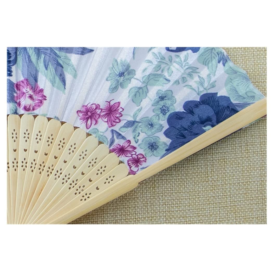 Abanico Plegable Abanico De Flores Mano Plegable Bambú Vintage Ventilador Sólido Fiesta Baile Chino para De Mano(A)