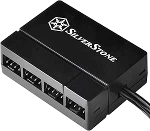 SilverStone Technology Silverstone 8-Port PWM Fan Hub/Splitter for 4-Pin &amp; 3-Pin Fans* in Black SST-CPF04-USA (Newest Version)