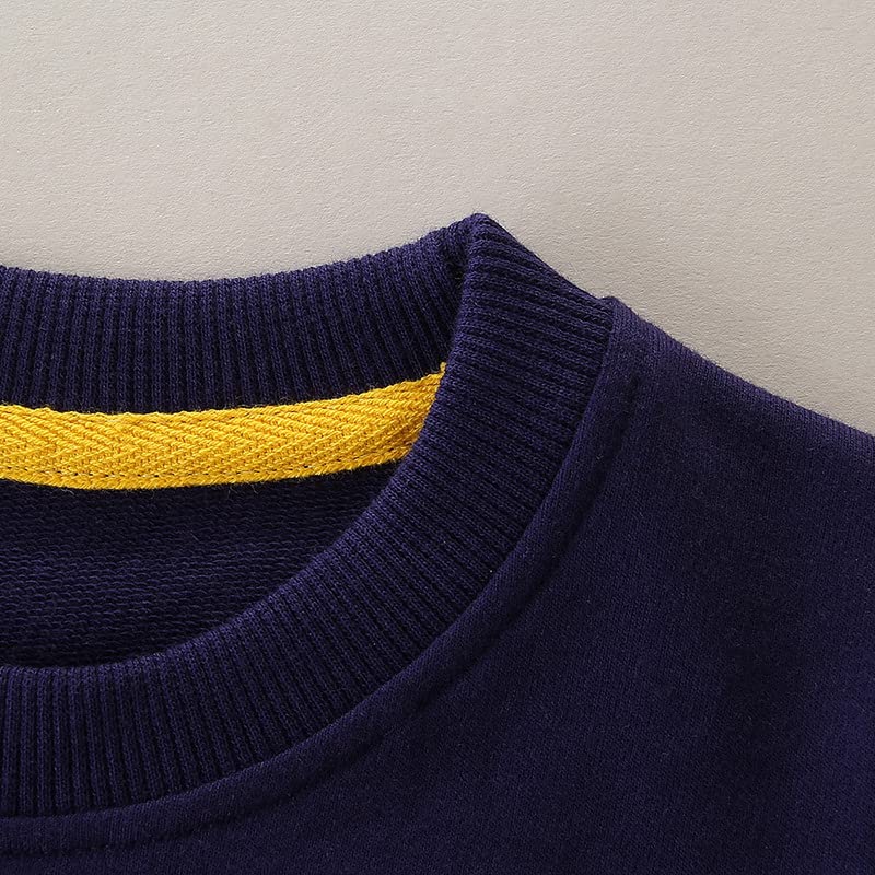 Kids Boys Girls T-Shirt Long Sleeve Butterfly Embroidery Pullover Tops in Deep Blue for 2 to 7 Years Old4