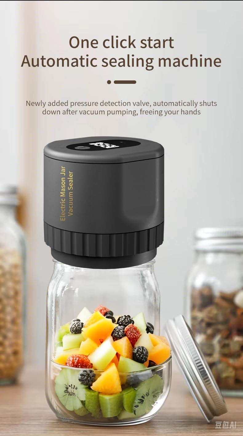 Portable electric Mason jar vacuum sealing machine suitable for wide mouth and regular caliber Mason jar kits