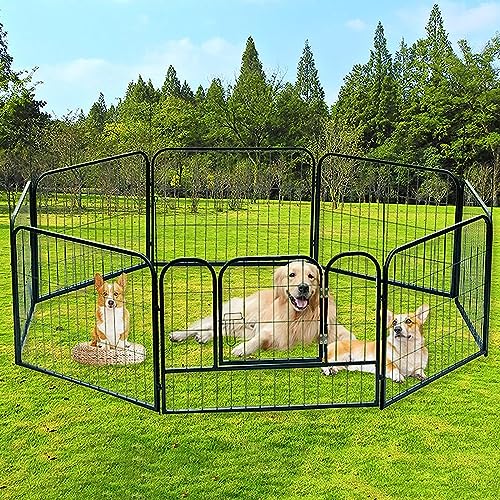 Hunde- Laufstall- Faltbarer Haustier- Laufstall aus Metall für Kleintiere, sicherer und bequemer Spielbereich für Hunde und Welpen, langlebig und einfach aufzubauen-7