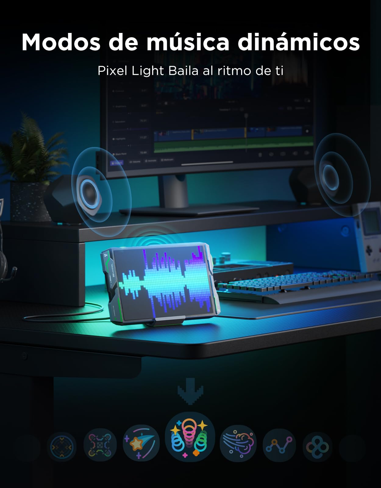 Govee Pixel Light Panel LED para Videojuegos 32 x 32 RGB | Compatible con AI, Función de Bricolaje, 150 Modos de Escena y 10 Modos de Música, 30 fps/s