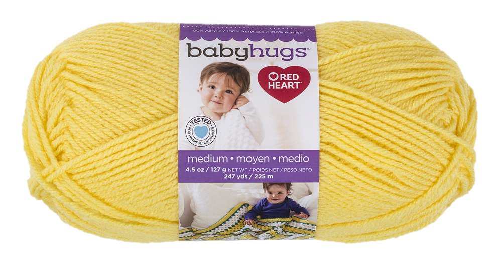 Coats Yarn Red Heart Baby Hugs Yarn, Medium, Sunny
