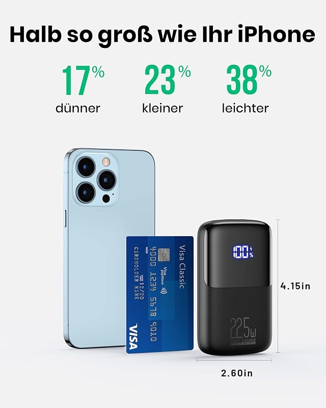 INIU 10000mAh Powerbank 22.5W Gyorstöltés PD3.0 QC4.0 Telefontartóval iPhone Samsung Xiaomi