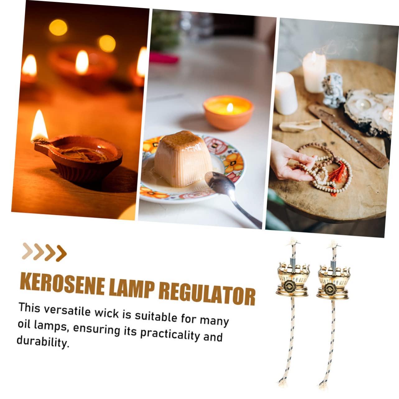 GAROZATION 16pcs Kerosene Lamp Wick Holder Replacement Accessories Vintage Oil Lamp Wicks and Easy to Use for Home Decor and Emergency Lighting