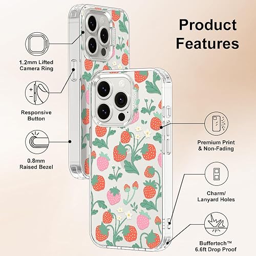 Miniatura 6 de MOSNOVO Buffertech - Funda compatible con iPhone 15 Pro, impacto de caída de 6.6 pies, tecnología antidesprendimiento, funda transparente de TPU con