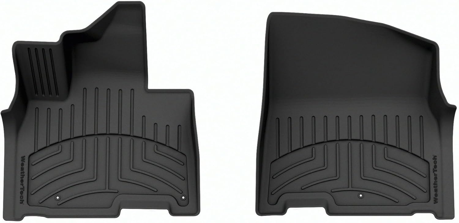 WeatherTech FloorLiner HP Custom Fit Floor Mats for Kia Carnival - 1st Row (4416721IM), Black