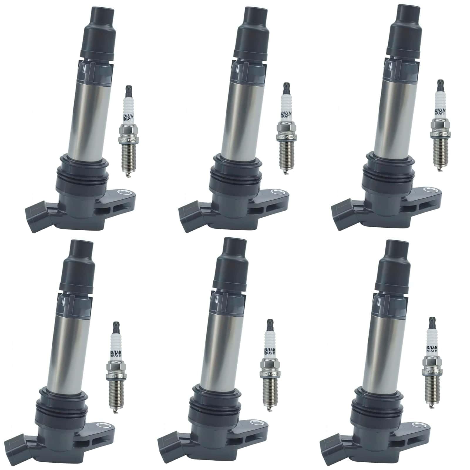 Bobina di accensione con candela di accensione all'iridio a 4 pin, compatibile con Volv.o XC60 XC70 XC90 V70 S80 S60/Land R.o.v.e.r LR2 2008-2012 Sostituire UF594 C1677 C1723