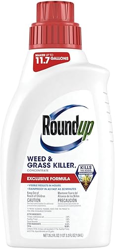 Roundup Concentrado para matar malezas y hierbas, uso en y alrededor de macizos de flores, pasarelas y otras áreas de tu patio, 35.2 onzas líquidas
