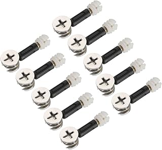 uxcell 3-in-1 Furniture Connecting Kit 15mm OD Cam Fitting, M6x35mm Dowel Screws, 10.7mm OD Pre-inserted Nut 10 Sets