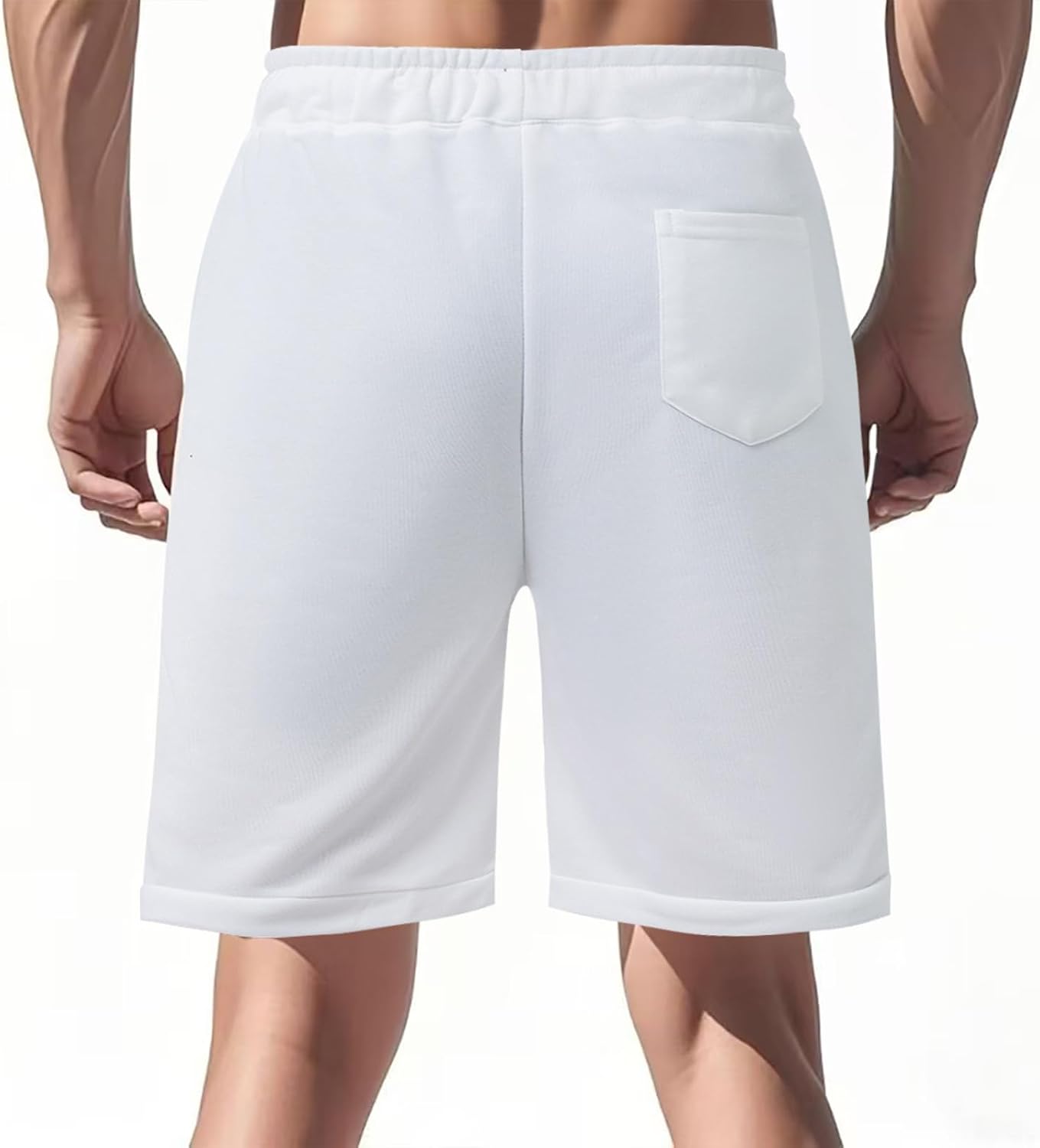 Mens Sweat Shorts Ripped Casual Elastic Waist Above Knee Workout Gym Shorts Summer Lounge Short Pants for Men