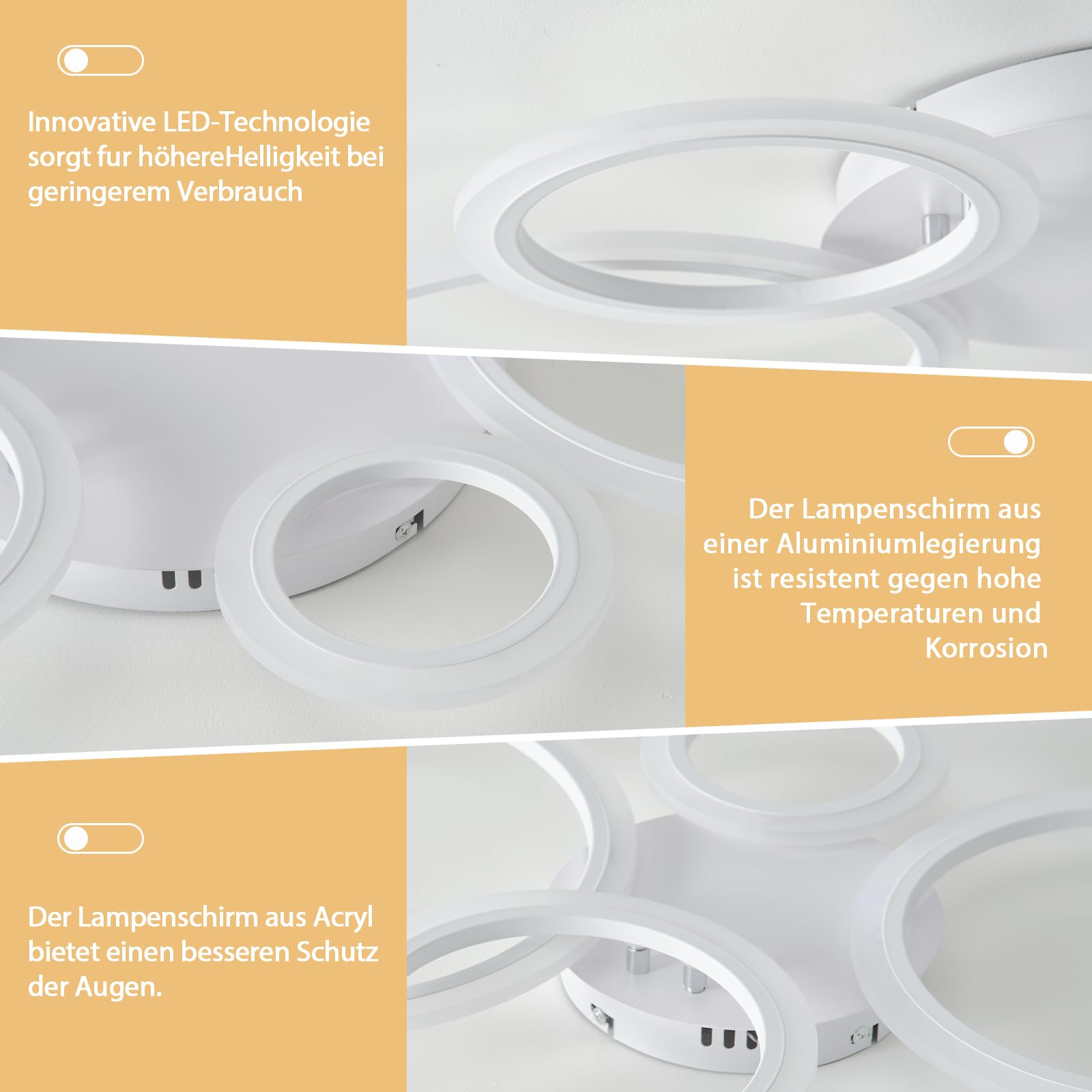 LED Deckenleuchte Dimmbar, 40W Deckenlampe LED Wohnzimmerlampe mit Fernbedienung APP Farbwechsel, Moderne Wohnzimmerlampe Dimming Deckenbeleuchtung Schlafzimmerlampe