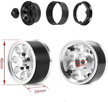 美品★【SSD 1.55インチ スチール 8穴ホイール（クローム）】TF2 Amazon | LAFEINA 1.55インチ メタル合金 ビーズロックホイール