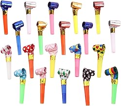 LuLiyLdJ 20 Pièces Trompette Enfants, Langue de Belle Mere, Sifflet Anniversaire Enfant, pour Remplissage de Fête Anniversaire Mariage Diverses Parties (Mélange de Couleurs)