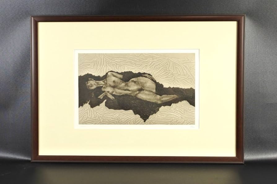 【真作】【直筆サイン】加山又造「黒いガウンの裸婦 85」【銅版画】【美品】 Amazon.co.jp: ▽ 加山又造『黒いガウンの裸婦'85』(1100) 銅版画 作者