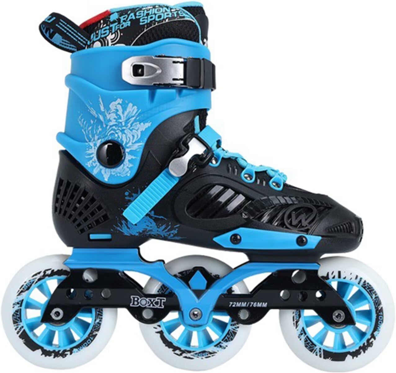 Speed Inline Skates - Indoor Outdoor 3 Wheels Single Row Fancy Skating Roller Shoes Women and Man Fitness Club Stunt Fitness