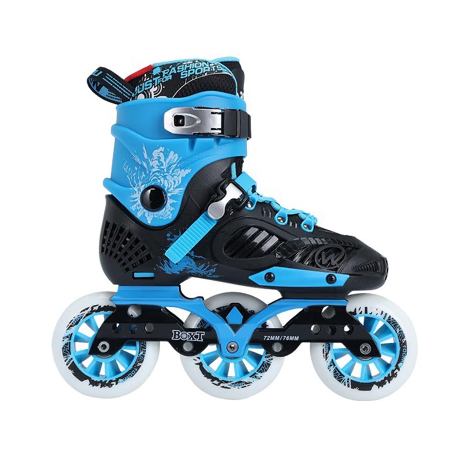 Speed Inline Skates - Indoor Outdoor 3 Wheels Single Row Fancy Skating Roller Shoes Women and Man Fitness Club Stunt Fitness