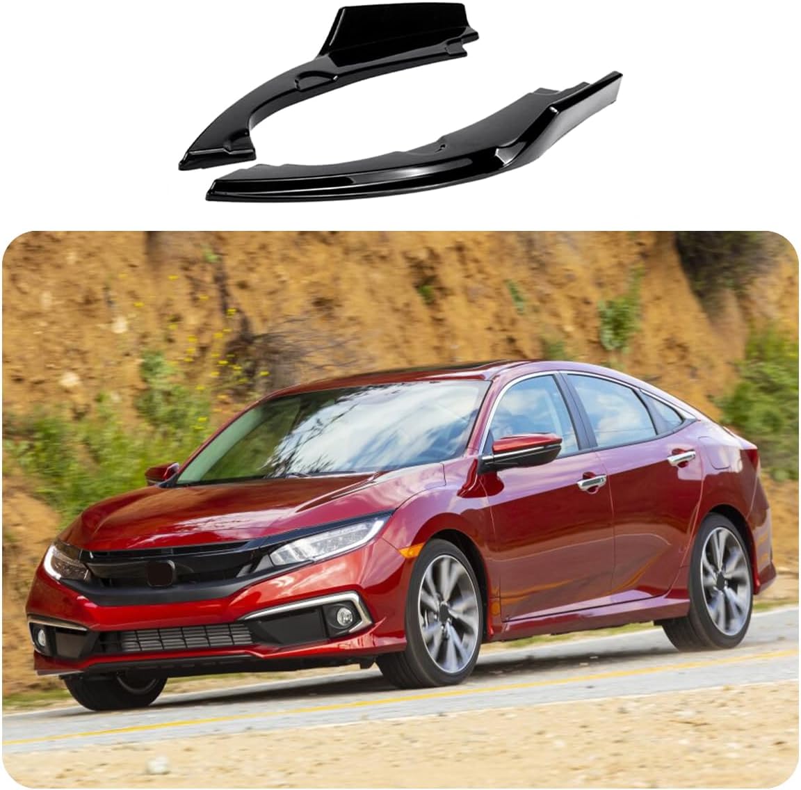 Car Accessories Fit for Honda 10th Gen Civic 2016-2021 Rear Bumper Corner Protection Cover Trims (Glossy Black) 2PCS ABS