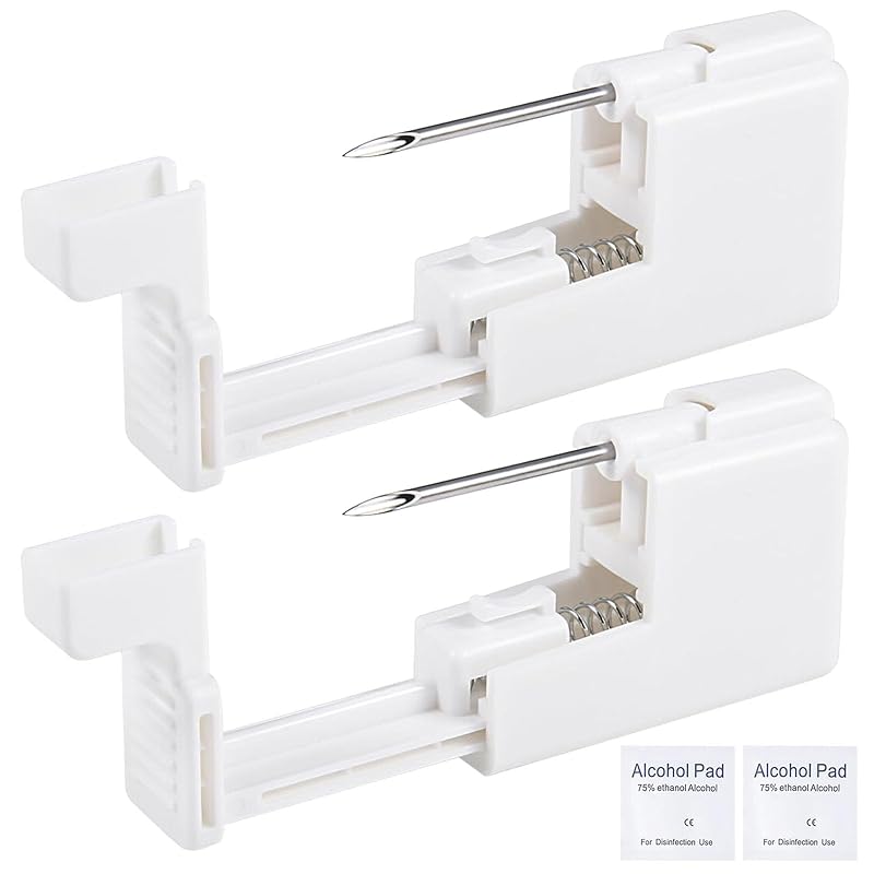 Kit para piercing de umbigo prgislew com 2 pistolas descartáveis e ferramentas, 4 peças