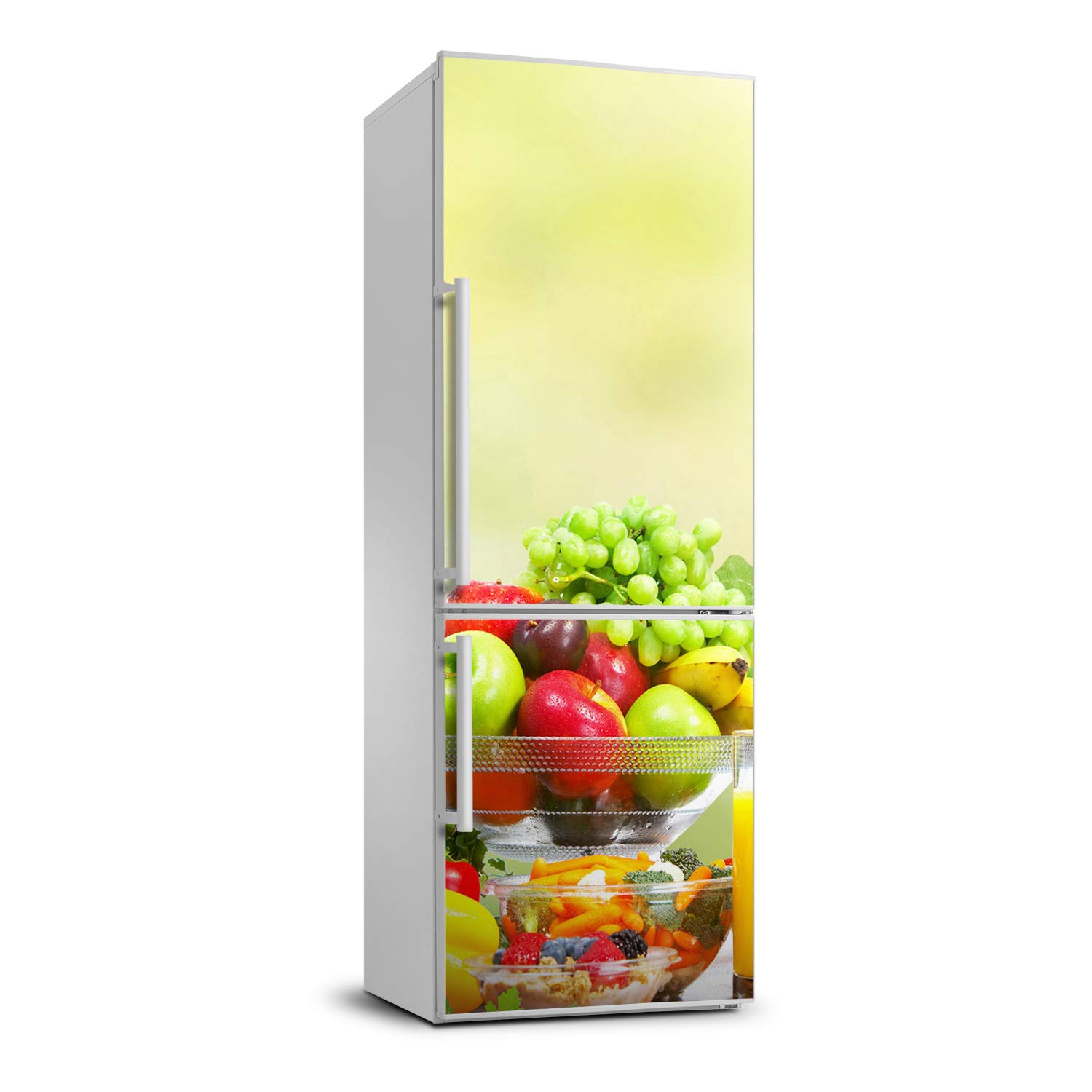 Vinilo para nevera de 60x180 cm con diseño de frutas y verduras para cocina