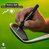 Vista 5 de Caddy Splash Golf Club Groove Sharpener Tool - 3-in-1 Golf Club Cleaner for Wedge, Iron - Oblique, Straight, Spike Replacement Tips for U & V