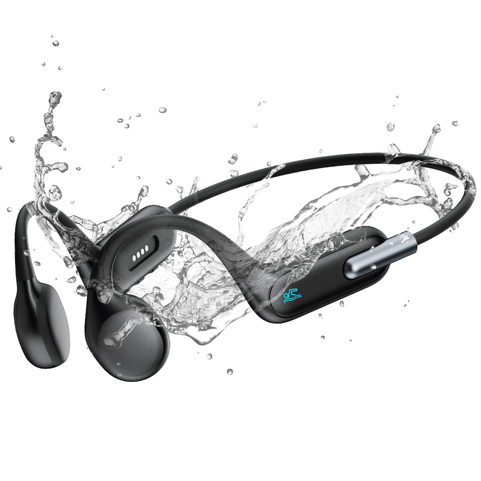 HIFI WALKER Auriculares Conduccion Osea MP3 Acuaticos para Natacion Acuático con 32GB, Ipx8, Bluetooth 5.3 Auriculares Deportivos para Natación, Nadar, Ciclismo