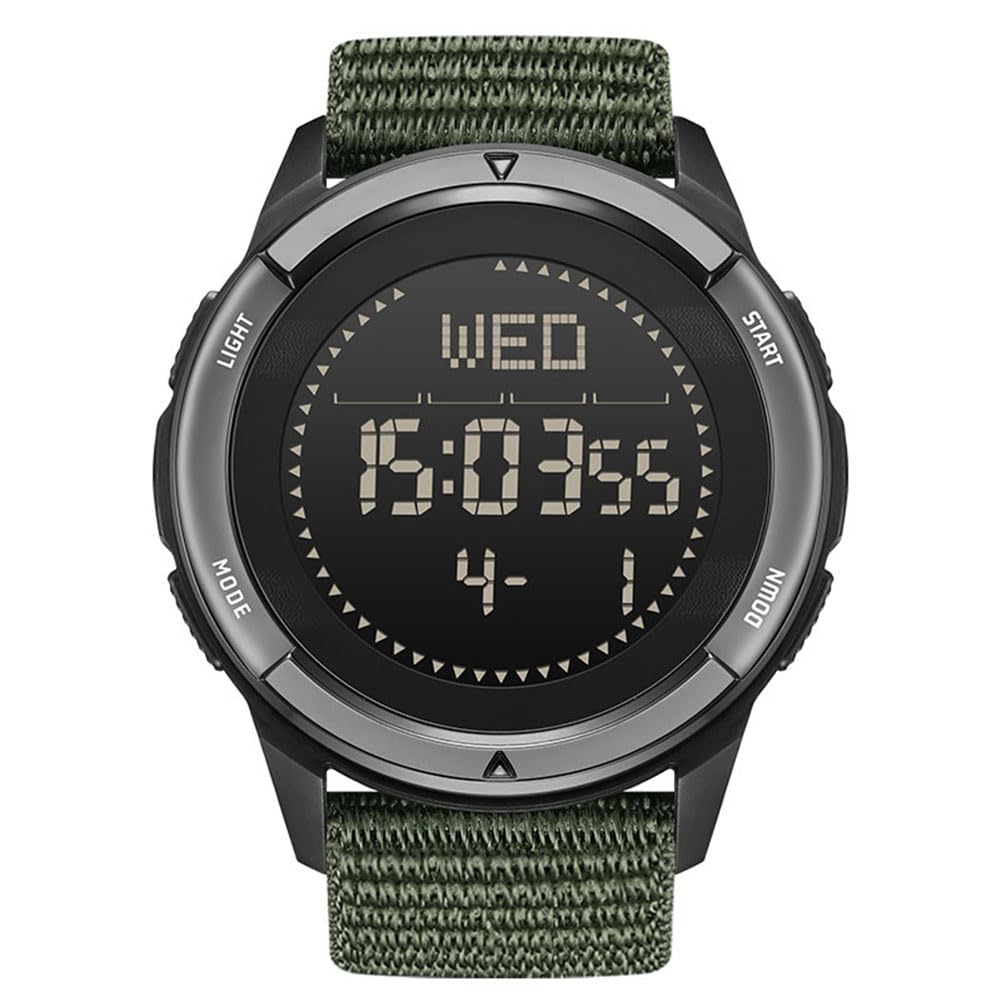 Uomo Sport all'aperto Orologio digitale con cassa in fibra di carbonio retroilluminazione a LED 50M impermeabile orologio tattico Orologi militari Bussola intelligente orologio da polso