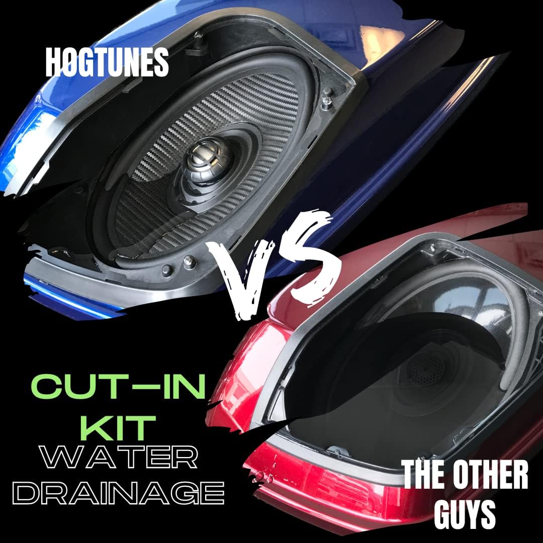 Hogtunes Retro 692 LID-RM Saddlebag Lid Speaker Adaptors with 400 Watt XL Series 6"x9" Speakers (2 Pack), Fits 2014-2024 Harley-Davidson Motorcycles