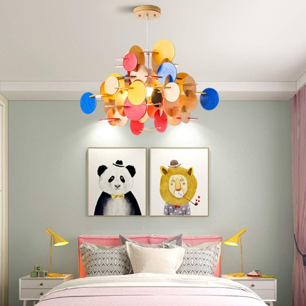 Creative Chandelier Kindergarten Lighting Bedroom Building Block Chandelier for Living Room Dining Room Bedroom (Color : B)