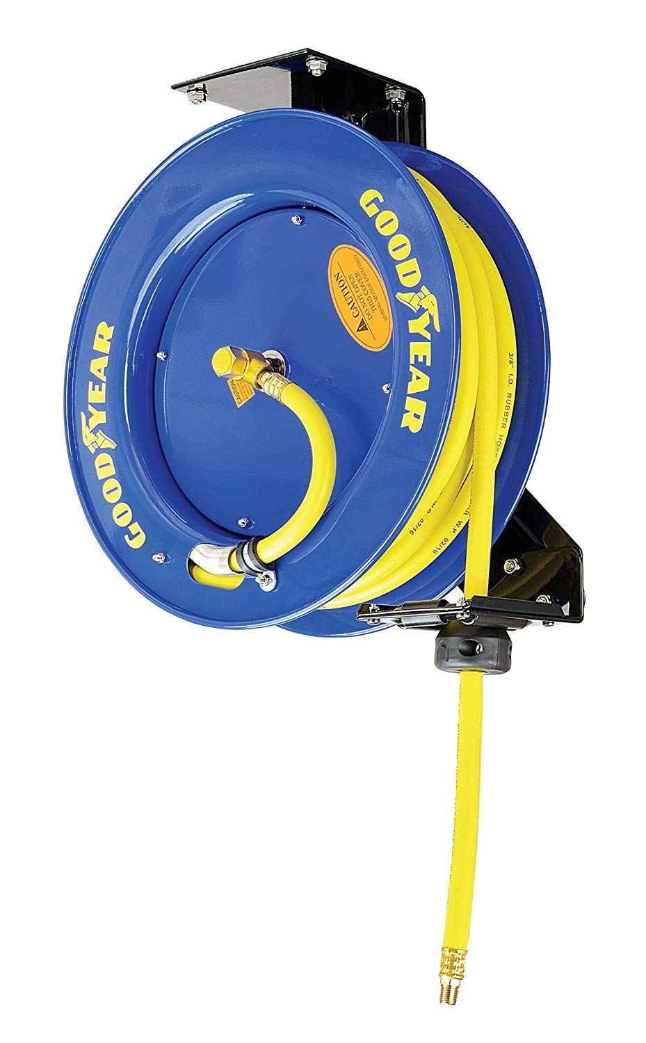 Goodyear Air Hose Reel Retractable 3/8" Inch x 50' Foot SBR Rubber Hose Max 300PSI Heavy Duty