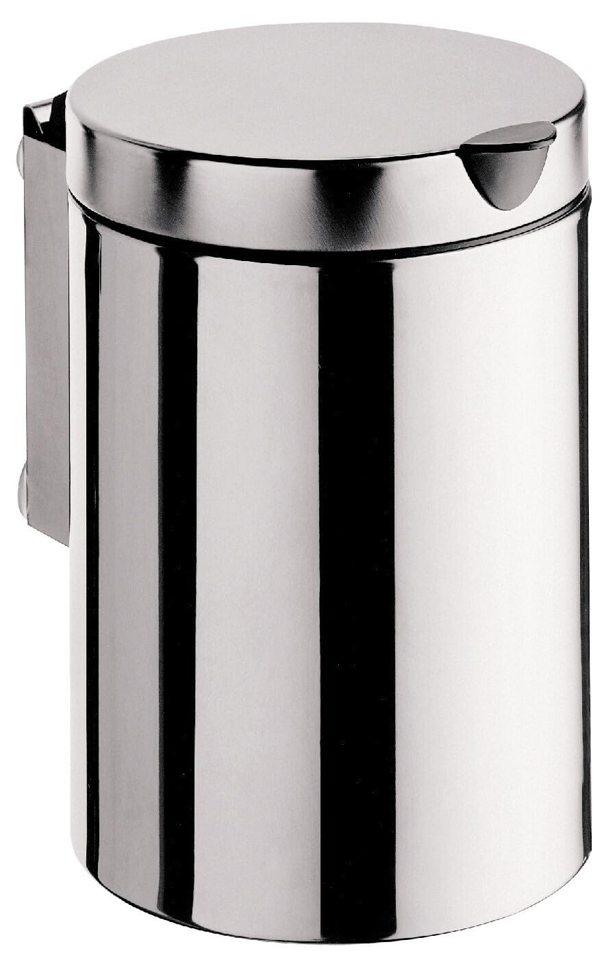 Emco 355300100 - Pattumiera System 2" con Coperchio, con Gancio per Appendere a Parete, 3 l, in Acciaio Inox