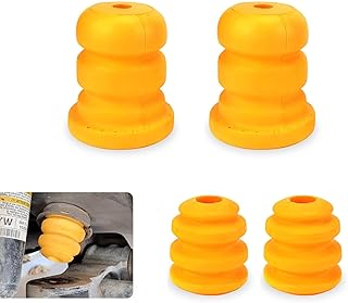 ijuicy 4 PCS Car Control Arm Bumper Buffer Blocks, Two Front Lower Suspension and Two Rear Axle Bumper Bump Stops, Replacement 15153958 15039397, Compatible with Cadillac Chevrolet GMC (Yellow)