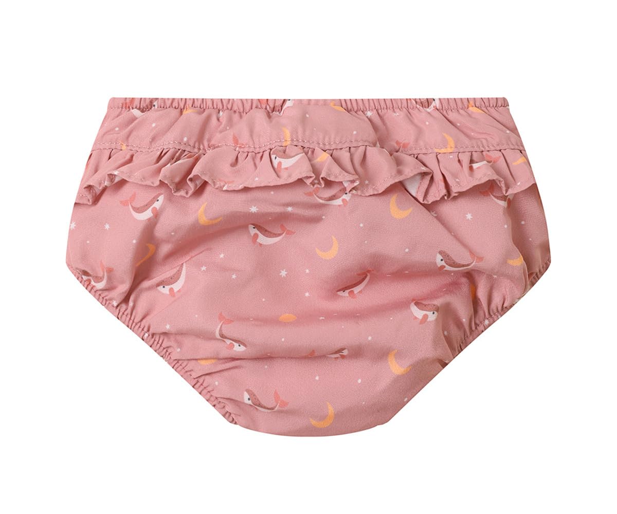 Wiederverwendbare Schwimmwindel | Waschbare Badehose für Babys | UV-Schutz 50+ | Schnelltrocknend & Bequem | Für Jungen und Mädchen | Whale Pink 6 M to 12 M