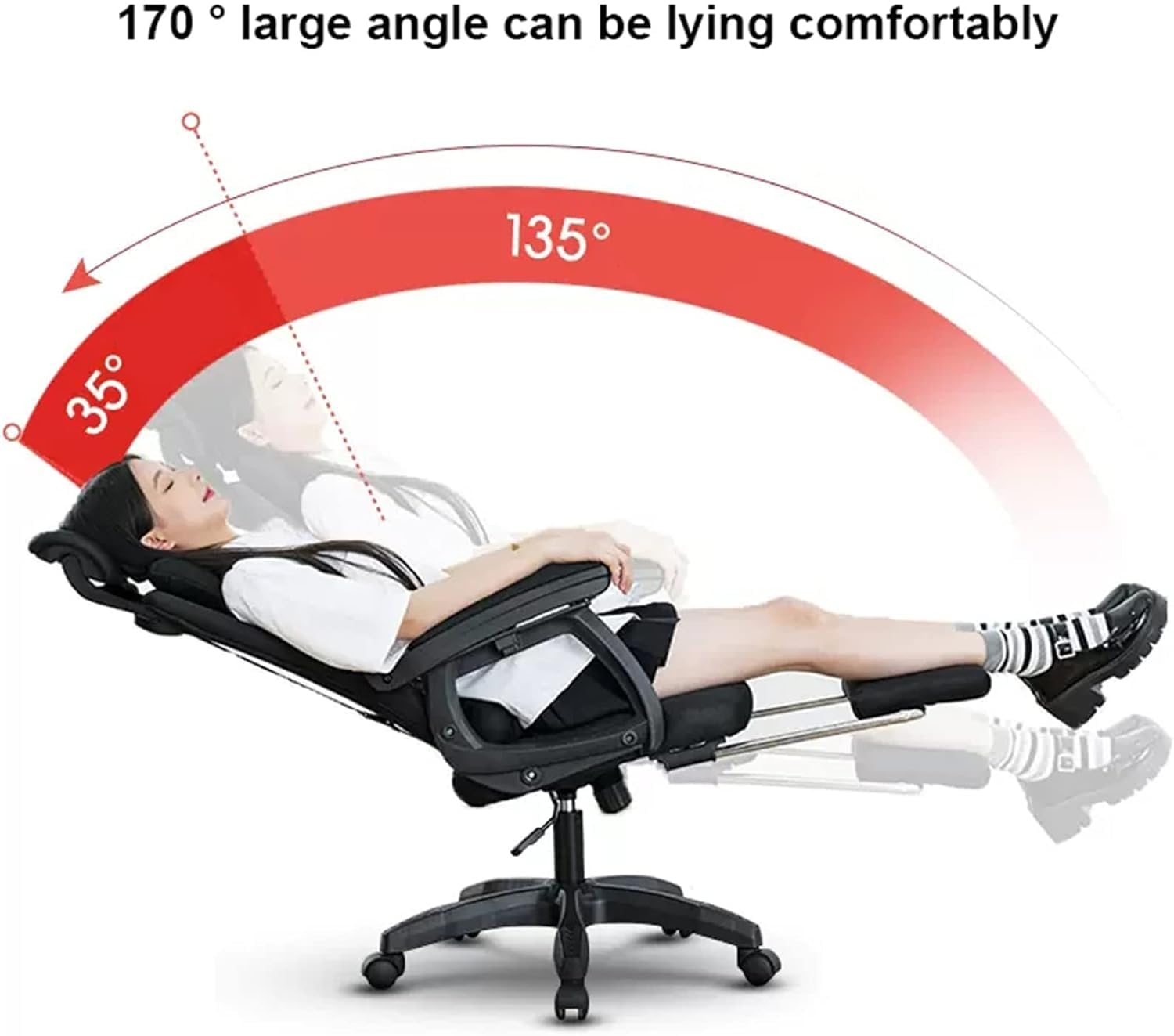 Amazon.co.jp: 360°回転オフィスチェア、フットレストと枕2個付き 