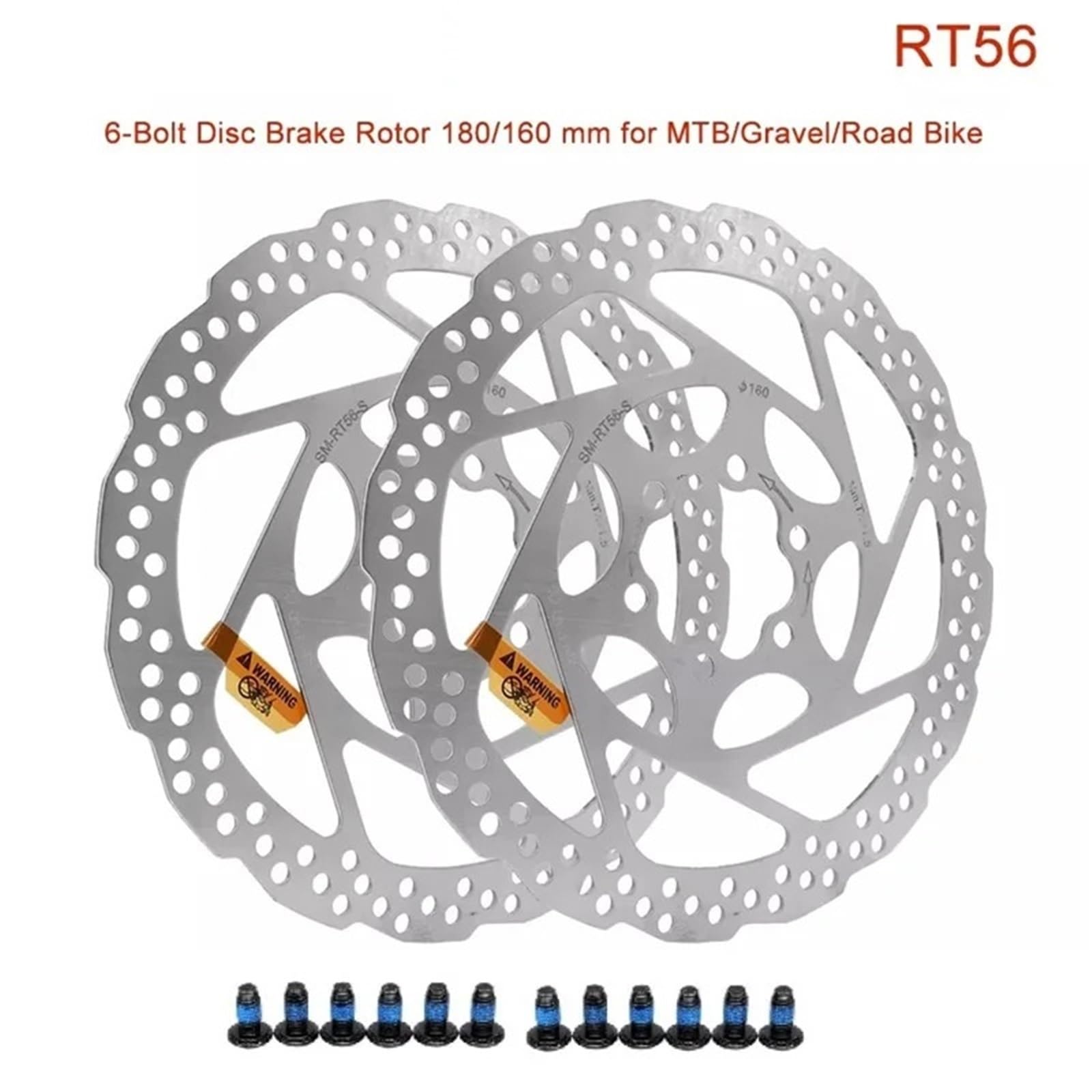 Disque de Frein VTT Frein à Disque, Disque de frein moto SM-RT56 6 boulons - 160 mm 180 mm(RT56 180MM 1PCS)