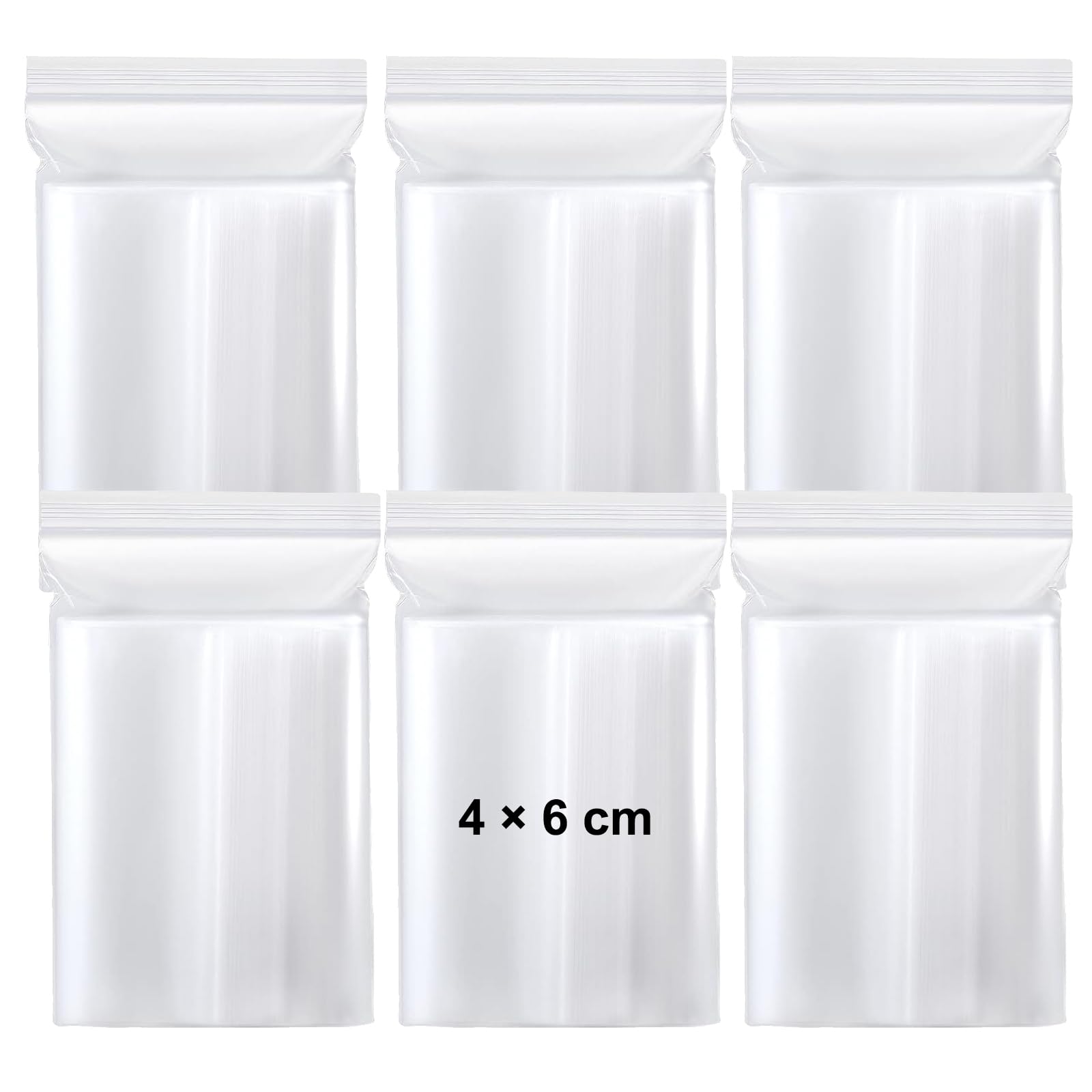 600 Sacchetti Portaoggetti Trasparenti Con Chiusura A Scatto | Piccoli Sacchetti Di Plastica Richiudibili 4x6 Cm Per Snack, Gioielli, Fai Da Te