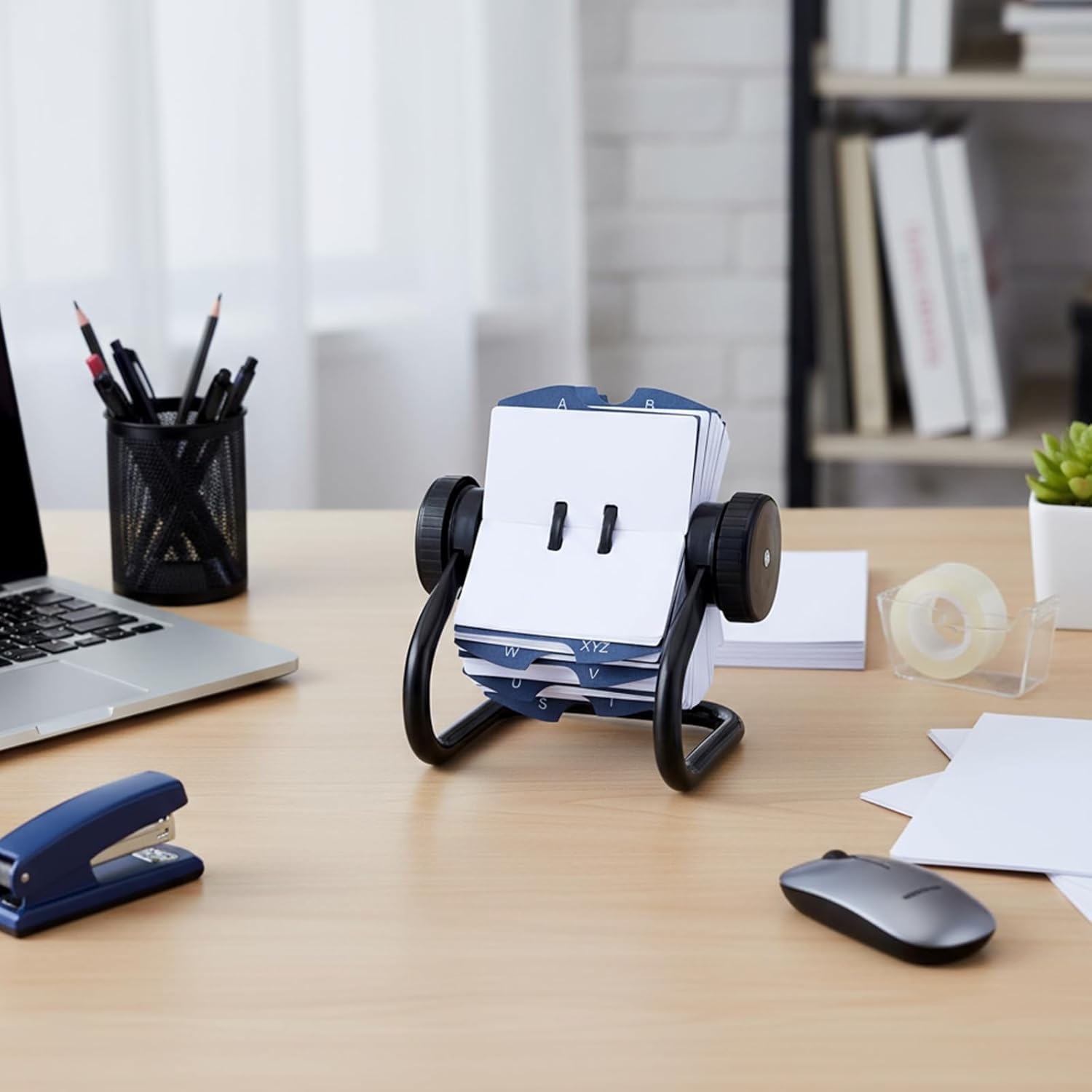 Affrolling 2 Pack Rotary Business Card Holder, Index Card Organizer with 500 Cards, 24 Tab A-Z Index for Storage in Offices desks Meeting Rooms