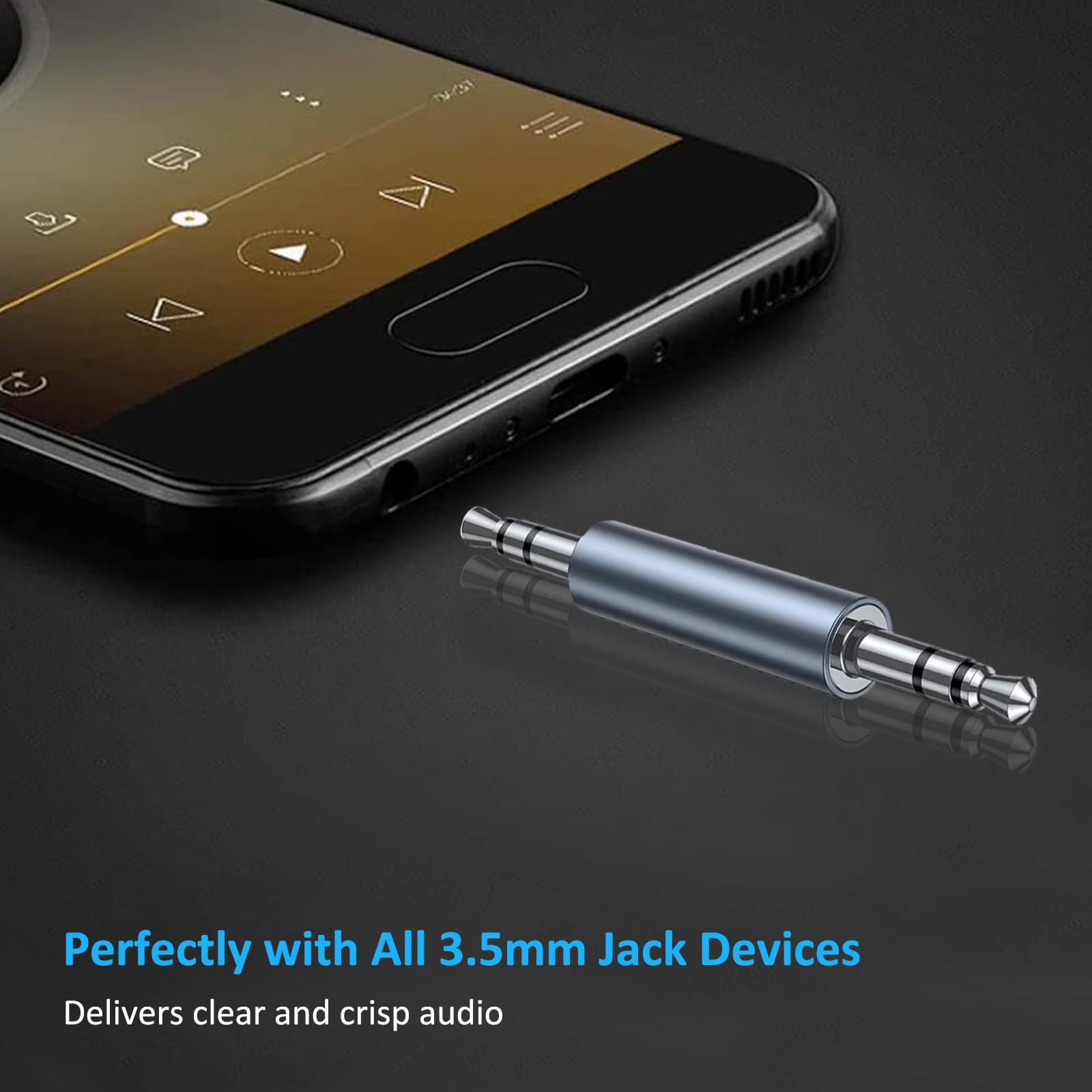 KAIY Adattatore audio da maschio a maschio da 3,5 mm, accoppiatore stereo da 3,5 mm, jack stereo TRS AUX da 1/8", compatibile con apparecchiature audio AUX per auto, laptop, MP3, TV in miniatura