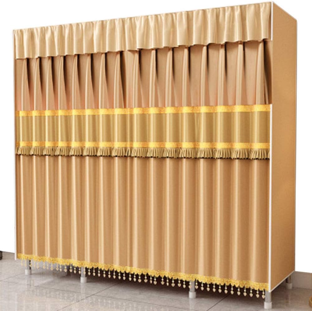 Portable Clothes Closet Wardrobe, Extra-Wide Clothes Closet Steel Pipe Wardrobe Storage Waterproof Wardrobe Fabric Cabinet No-Tool Assembly,165x172x50cm_64x67x19in