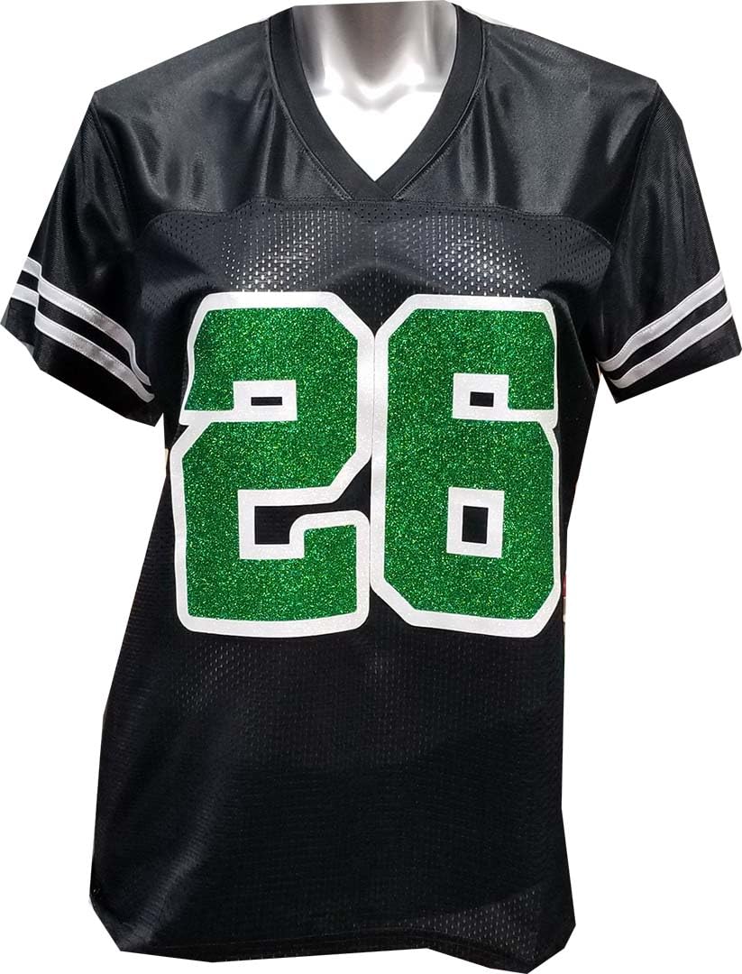 Custom Womens Blinged Football Black Mesh Jersey Saquon Barkley Size X-Large XL