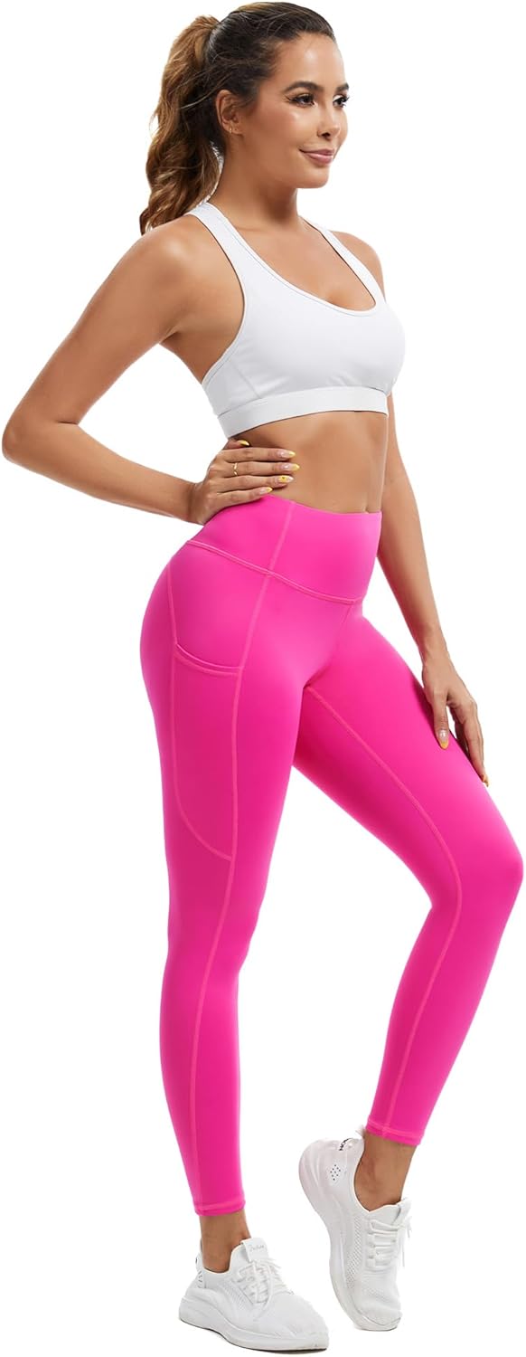 VME High Waisted Yoga Pants with Pockets - Tummy Control Workout Running Yoga Legging for Women - Image 6