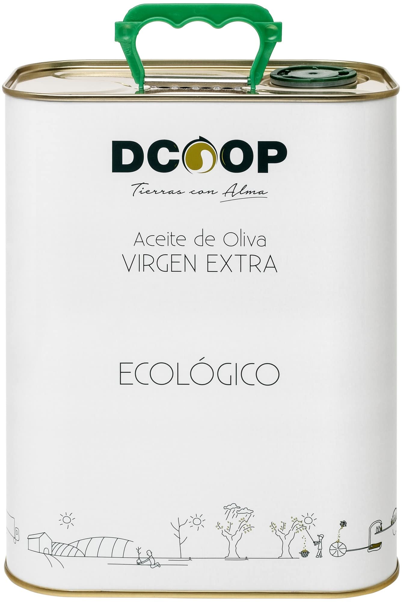 DCOOP Huile d'olive extra vierge écologique - Coupage, Premium, Bio, saveur fruitée avec un léger toucher épicé, idéal pour la consommation brute, 3L