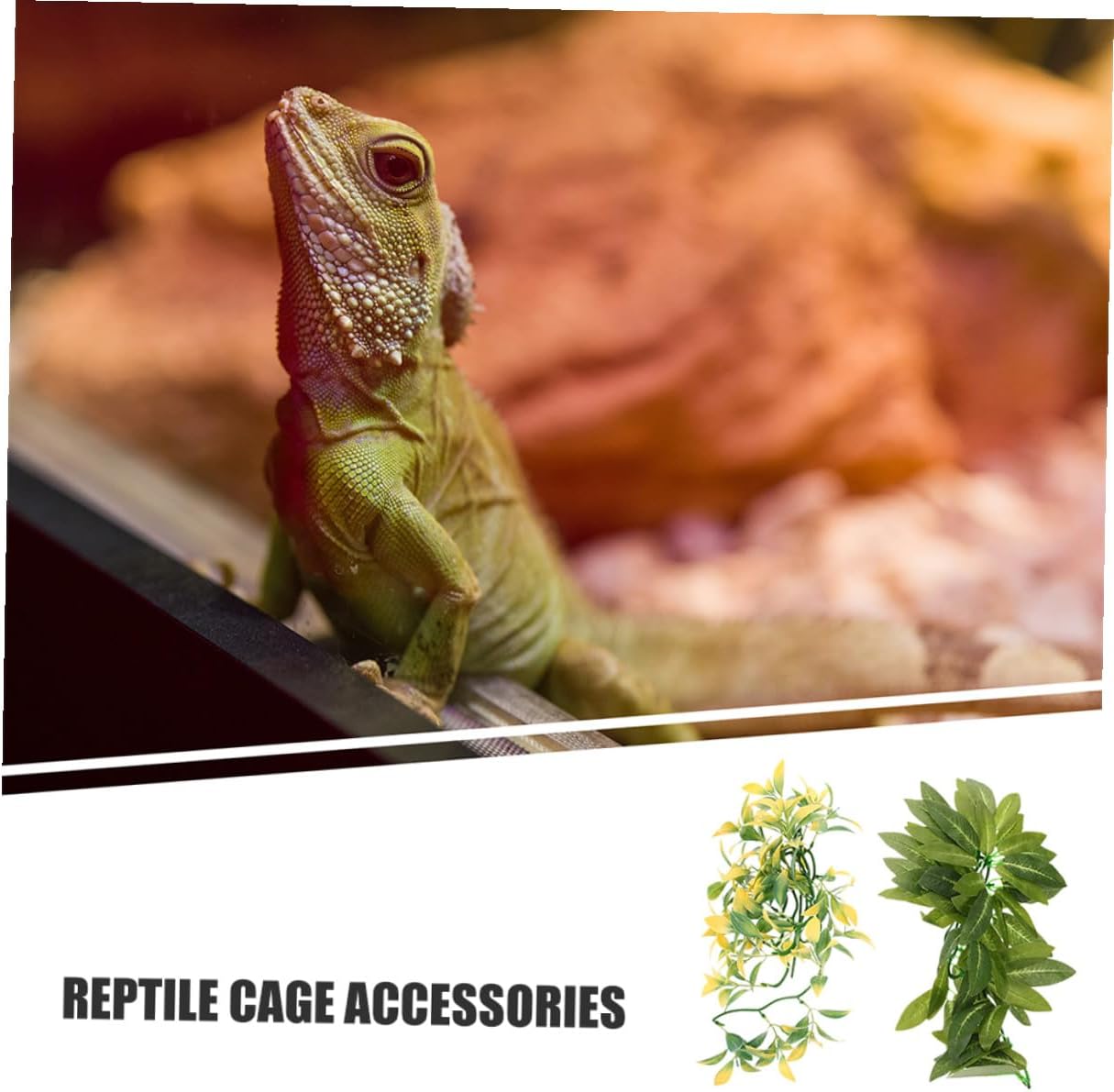 Beavorty 6pcs Reptile Plants Vines Artificial Hanging Plastic Fake Plants for Terrarium Climbing Decor Aquarium Landscaping Suitable for Reptile Tank Habitat