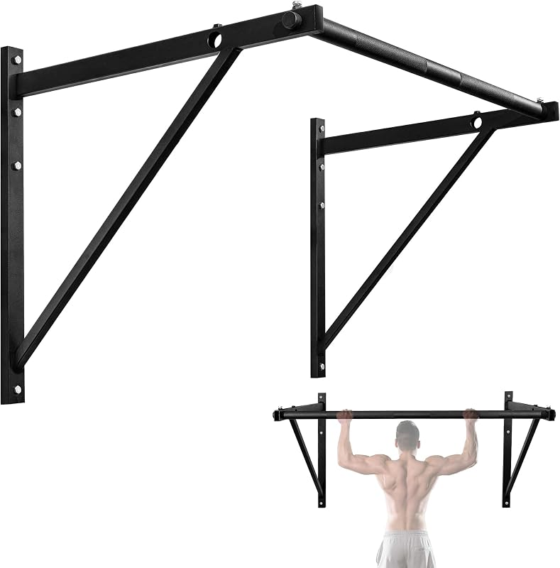 Yes4All Heavy Duty Wall Mounted Pull Up Bar – Multi-Grip Pull Ups / Pull Up Bar Ceiling Mount / Joist Mount for Home Gym