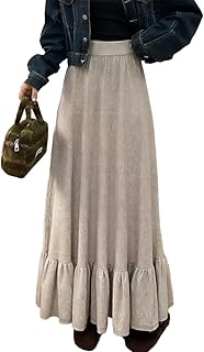 [UQQA] スカート レディース 秋 冬 ロング ウエストゴム 伸縮性 ティアード 肌触り 着回し力