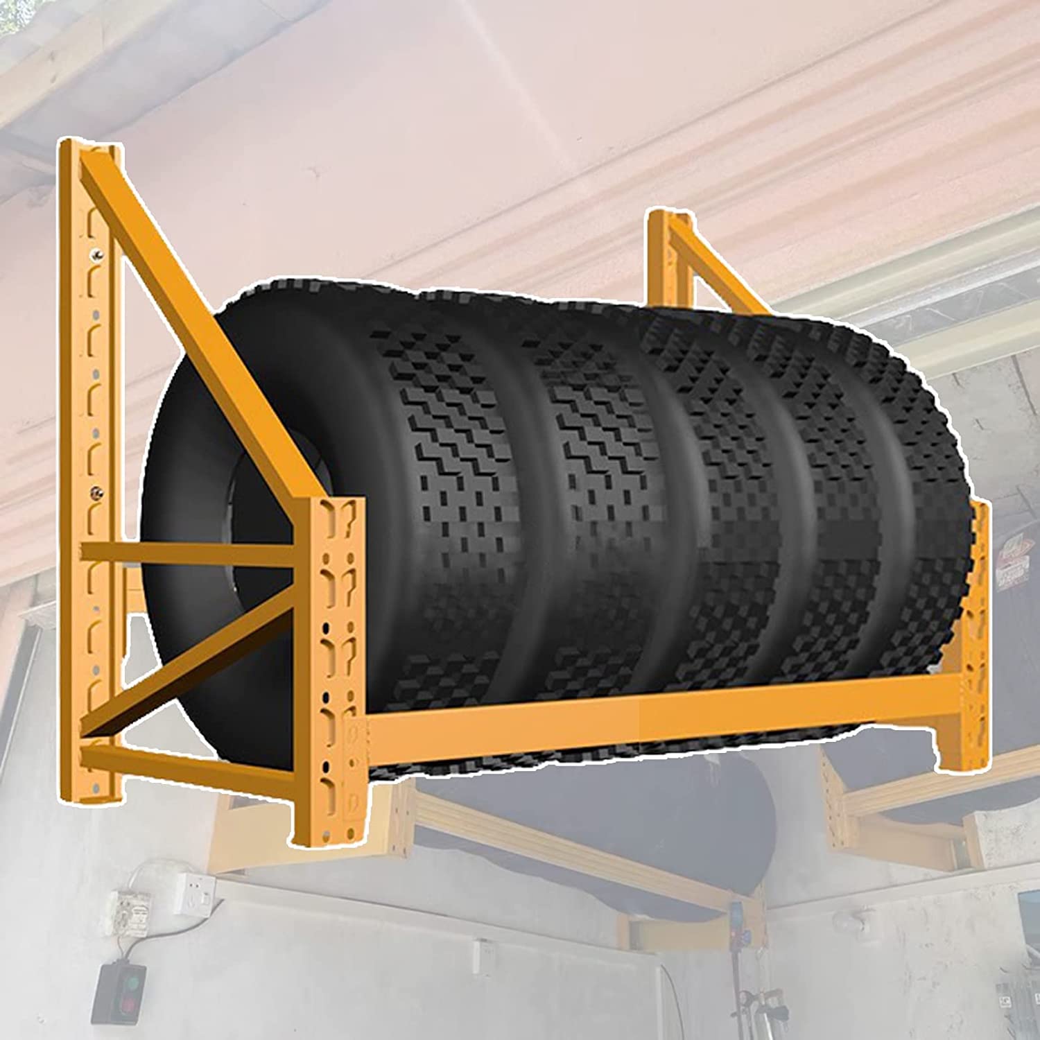 Supporto per Pneumatici ad Alta Resistenza, Supporto da Parete per Pneumatici da Garage/capannoni/Appartamenti, espositore per Pneumatici/Cerchi(120x55x80cm(47x21.7x31.5 in)