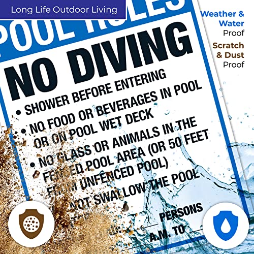 Cartel reglas piscina Florida, aluminio 24x30 pulg miniatura 5